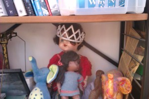 Dolls on a shelf