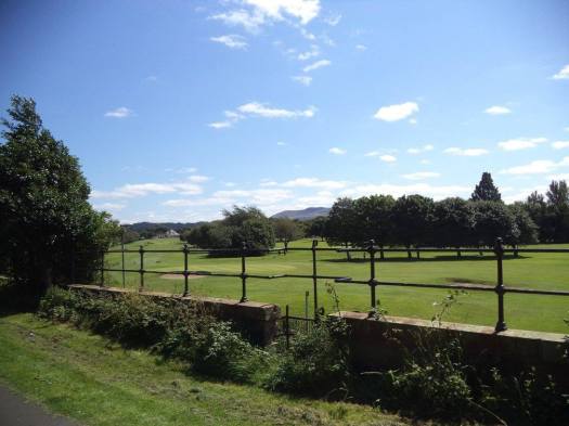 View over golf course towards the Pentland HIlls, Edinburgh